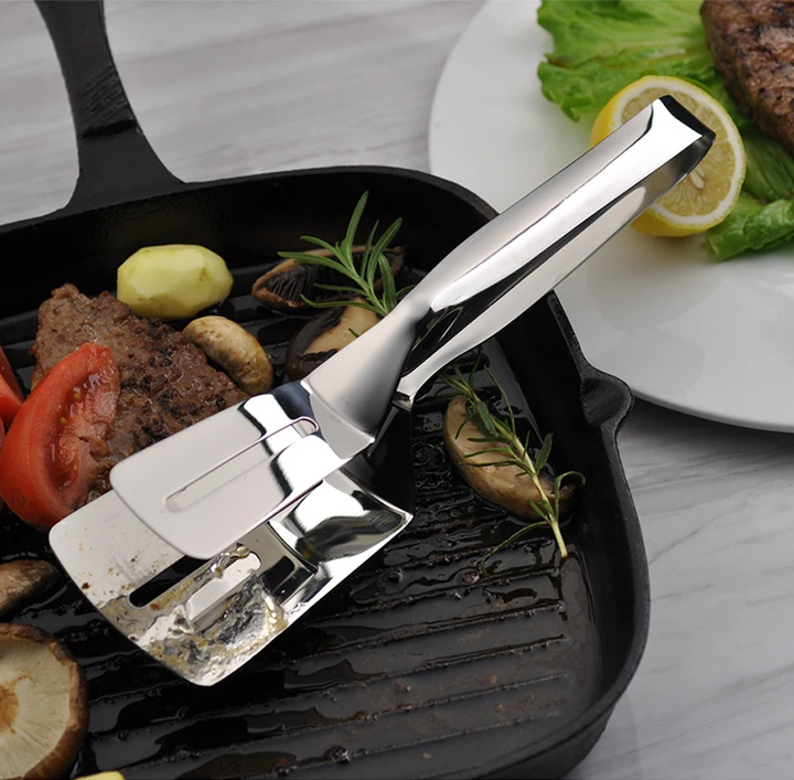 Lisslune | Stainless Steel Double-Sided Cooking Spatula Clamp Tool