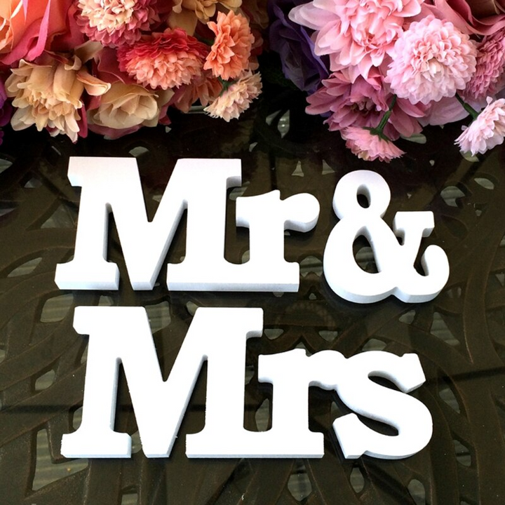 Lisslune | Mr & Mrs Wooden Letters for Wedding Decoration