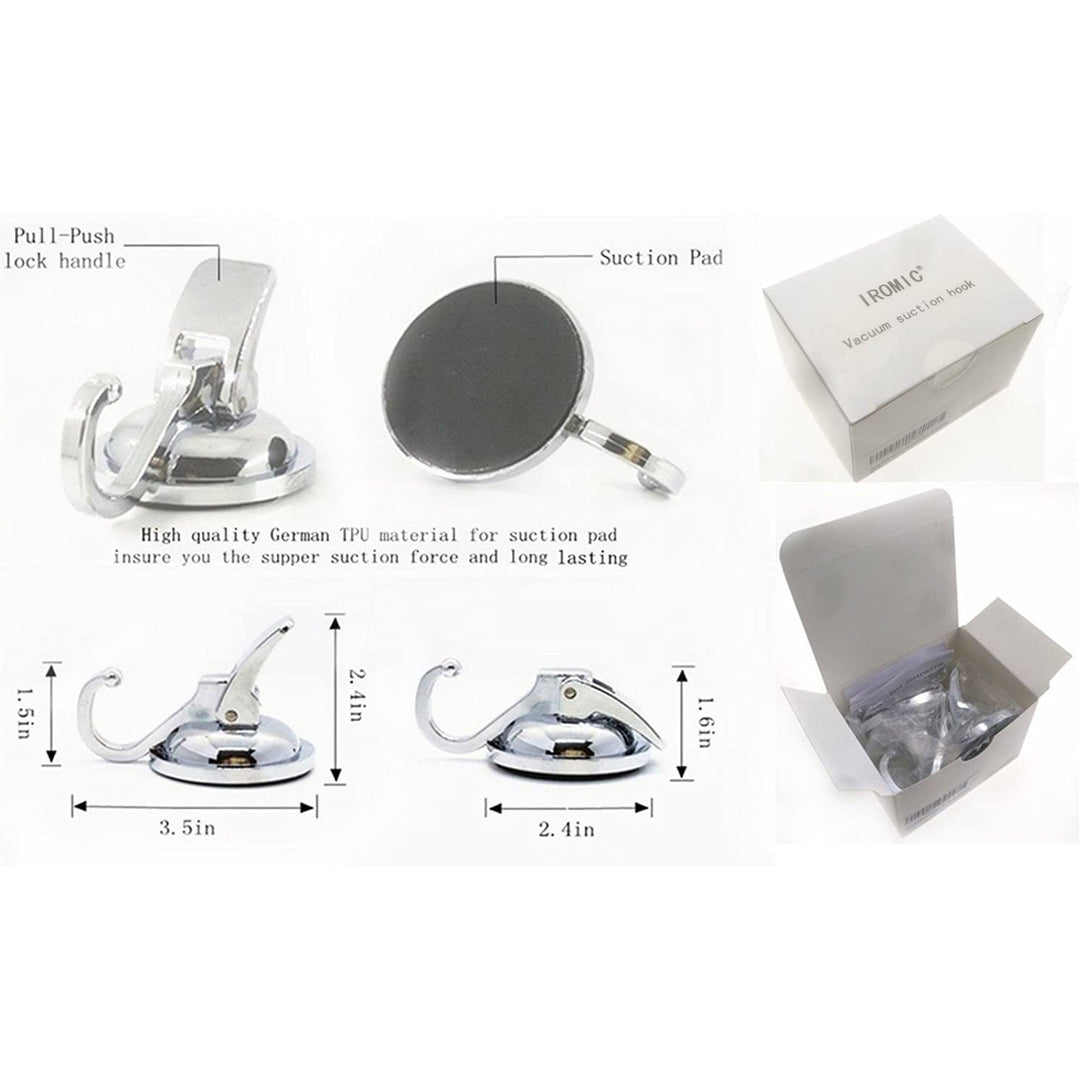 Lisslune | 2-Pack: Heavy-Duty Vacuum Suction Cup Hooks