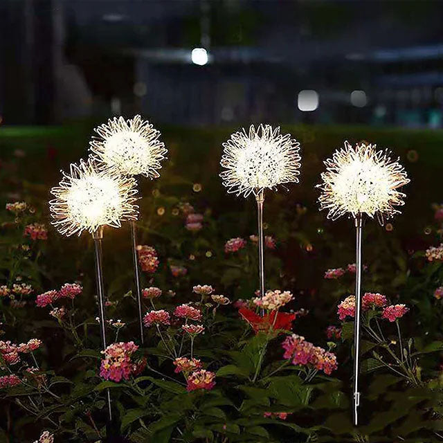 Lisslune | 2-Pack: Outdoor Solar Dandelion Garden Lights
