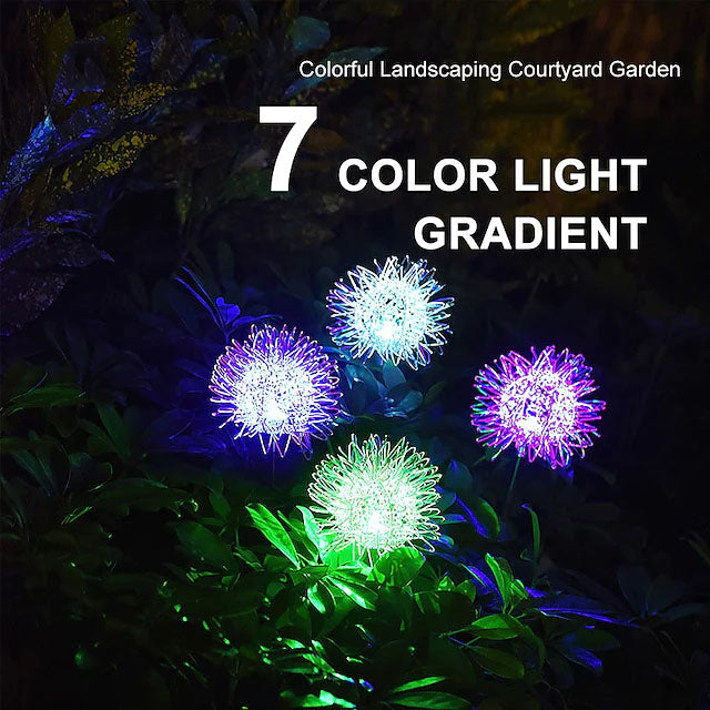 Lisslune | 2-Pack: Outdoor Solar Dandelion Garden Lights