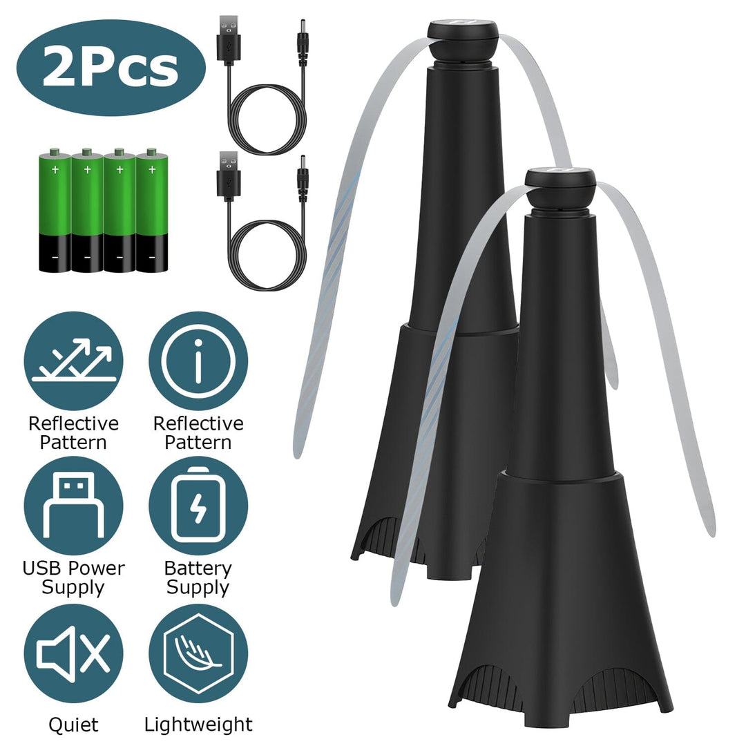 Lisslune | 2-pack: Carrying fan with reflective fly repellent, rechargeable battery operated