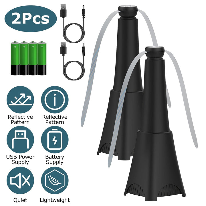 Lisslune | 2-pack: Carrying fan with reflective fly repellent, rechargeable battery operated