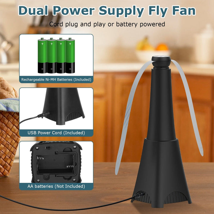 Lisslune | 2-pack: Carrying fan with reflective fly repellent, rechargeable battery operated
