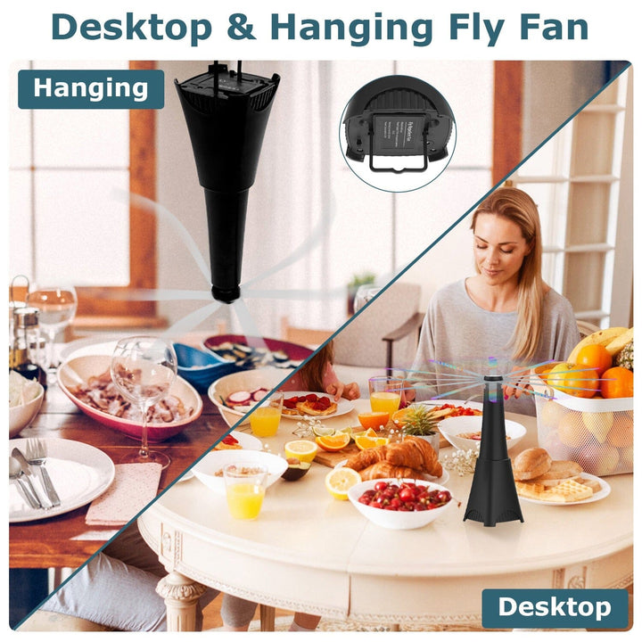 Lisslune | 2-pack: Carrying fan with reflective fly repellent, rechargeable battery operated