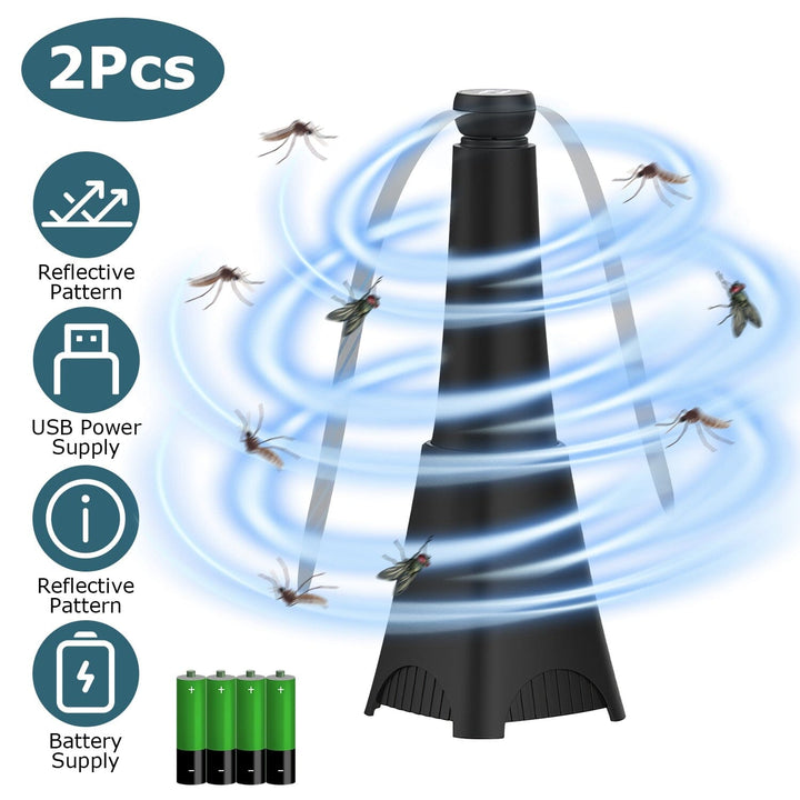 Lisslune | 2-pack: Carrying fan with reflective fly repellent, rechargeable battery operated