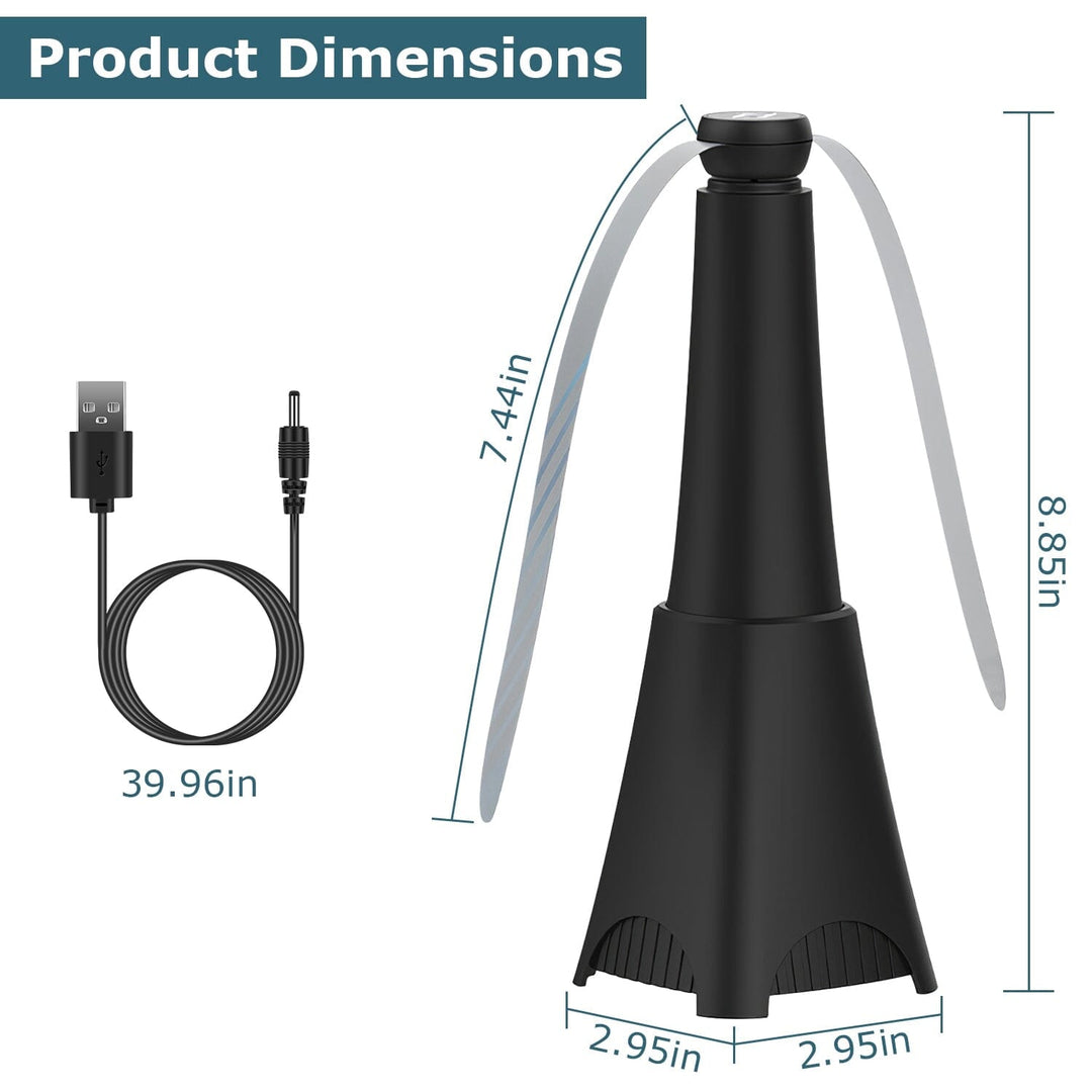 Lisslune | 2-pack: Carrying fan with reflective fly repellent, rechargeable battery operated