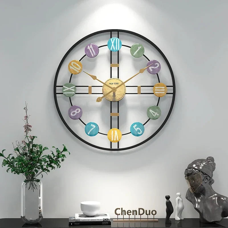 Lisslune | StilTijd – Large Vintage Wall Clock with Roman Numbers and Metal Frame