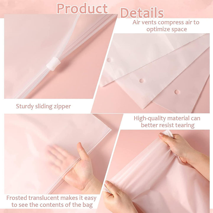 Lisslune | Multi-Purpose Frosted Zip Storage Bags – 20-Pack Plastic Garment Sleeves (Buy 2 Sets, Take 1 FREE)