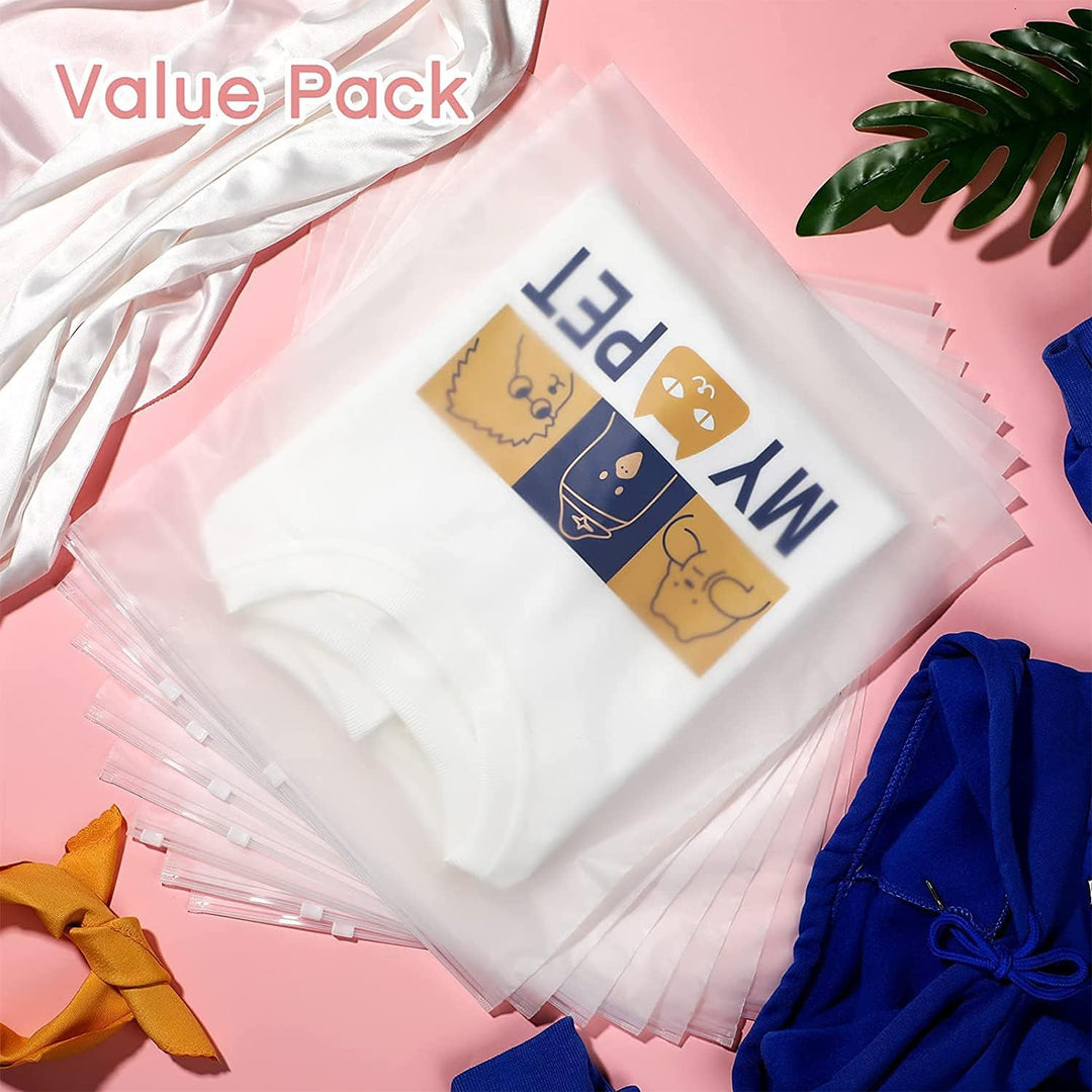 Lisslune | Multi-Purpose Frosted Zip Storage Bags – 20-Pack Plastic Garment Sleeves (Buy 2 Sets, Take 1 FREE)