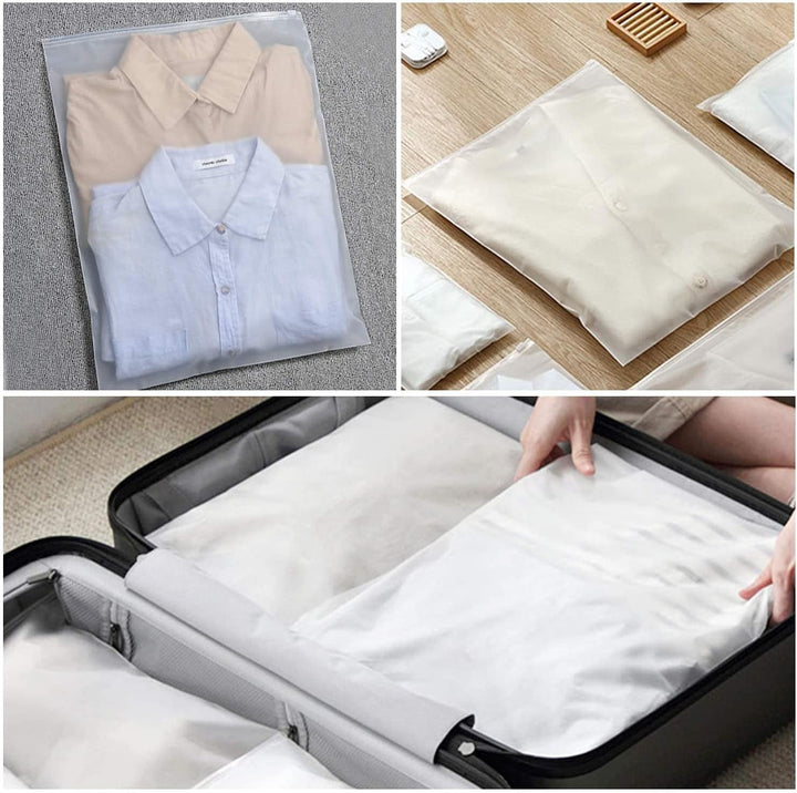 Lisslune | Multi-Purpose Frosted Zip Storage Bags – 20-Pack Plastic Garment Sleeves (Buy 2 Sets, Take 1 FREE)