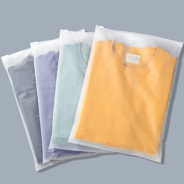 Lisslune | Multi-Purpose Frosted Zip Storage Bags – 20-Pack Plastic Garment Sleeves (Buy 2 Sets, Take 1 FREE)