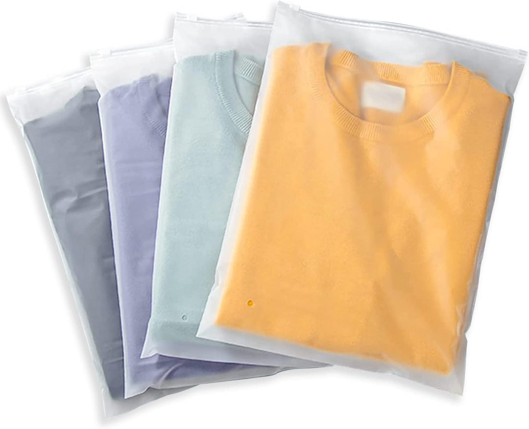 Lisslune | Multi-Purpose Frosted Zip Storage Bags – 20-Pack Plastic Garment Sleeves (Buy 2 Sets, Take 1 FREE)