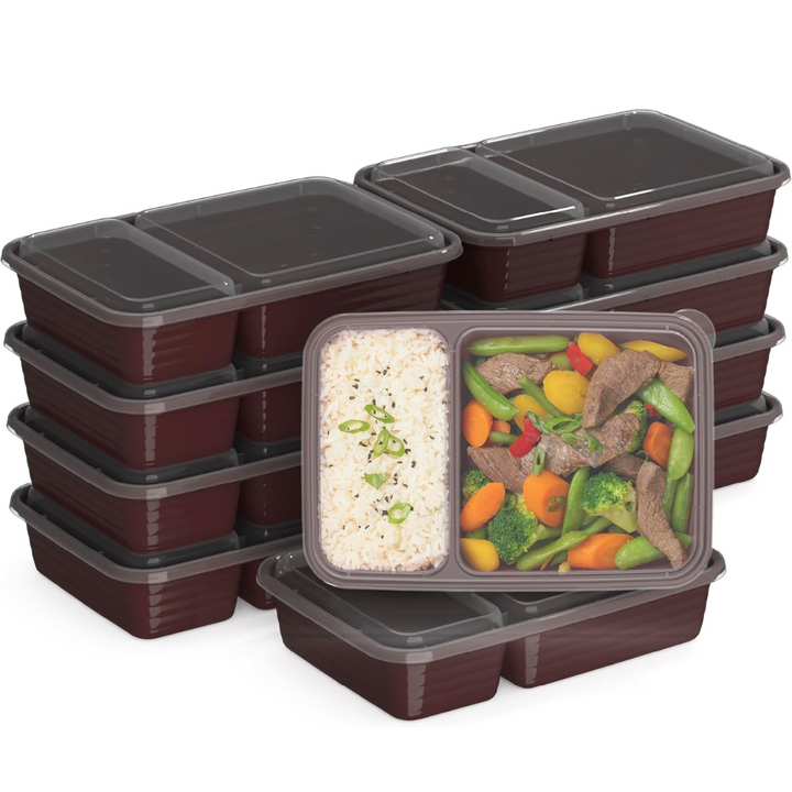 Lisslune | 20-piece reusable 2-compartment food containers