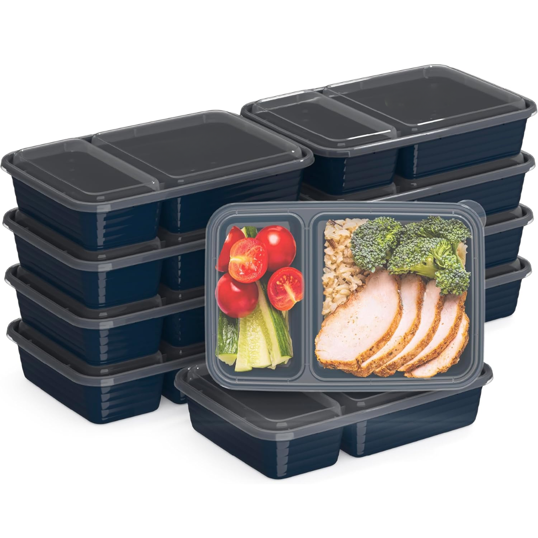 Lisslune | 20-piece reusable 2-compartment food containers