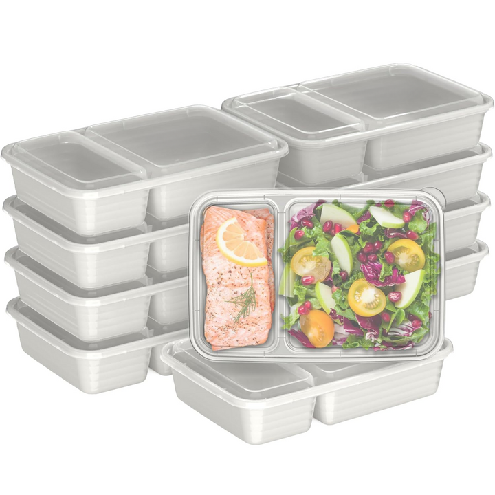 Lisslune | 20-piece reusable 2-compartment food containers