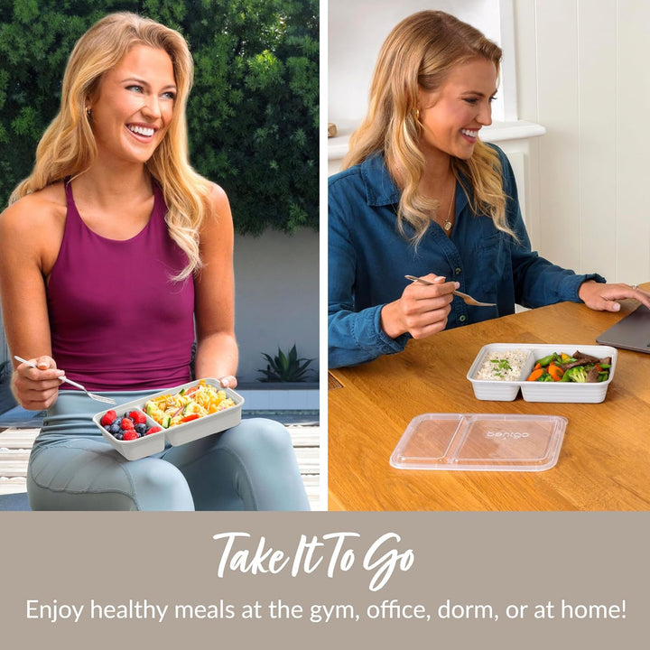 Lisslune | 20-piece reusable 2-compartment food containers