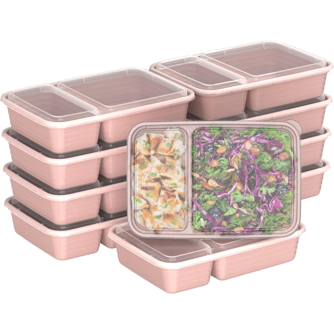 Lisslune | 20-piece reusable 2-compartment food containers