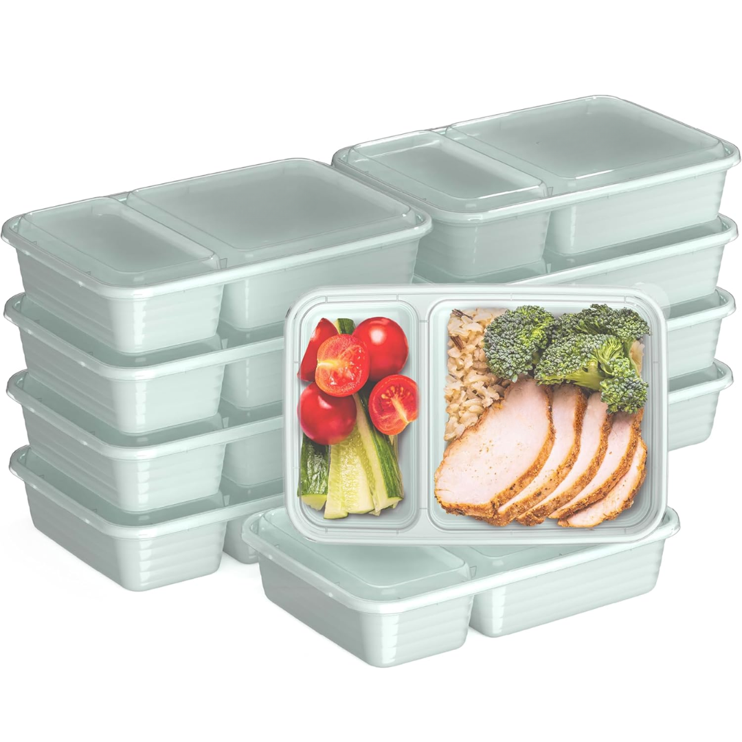 Lisslune | 20-piece reusable 2-compartment food containers