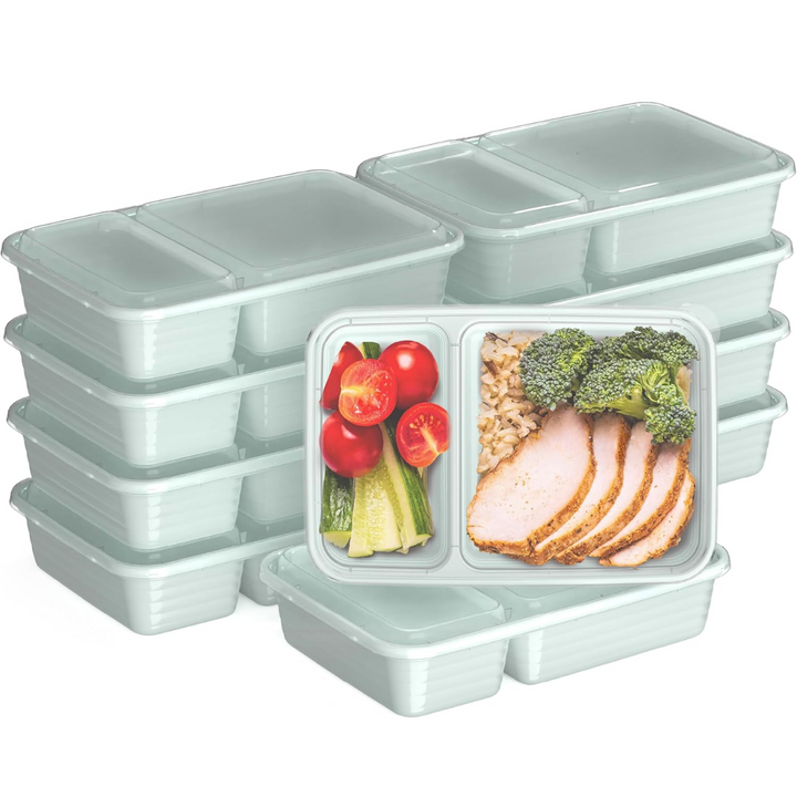 Lisslune | 20-piece reusable 2-compartment food containers