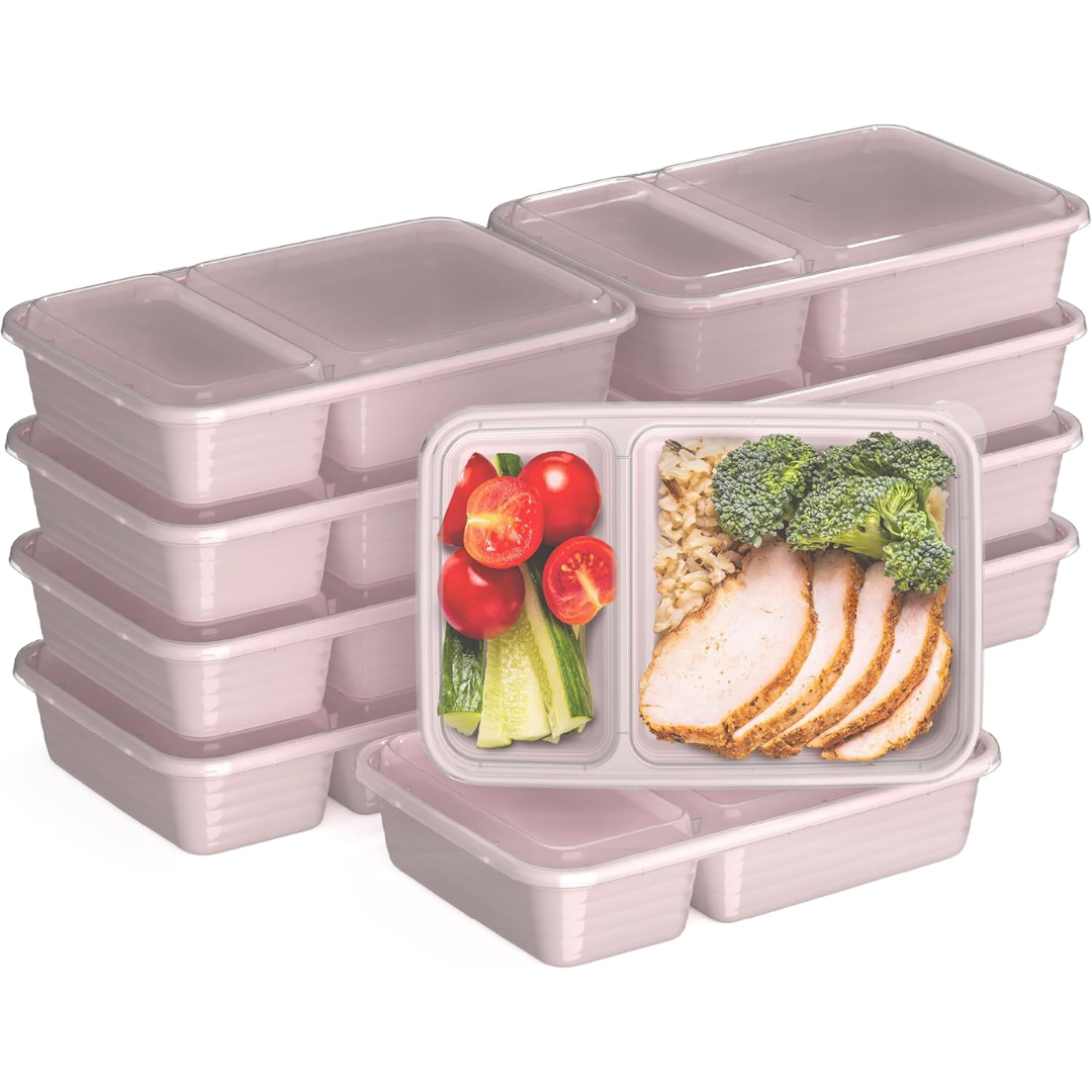 Lisslune | 20-piece reusable 2-compartment food containers
