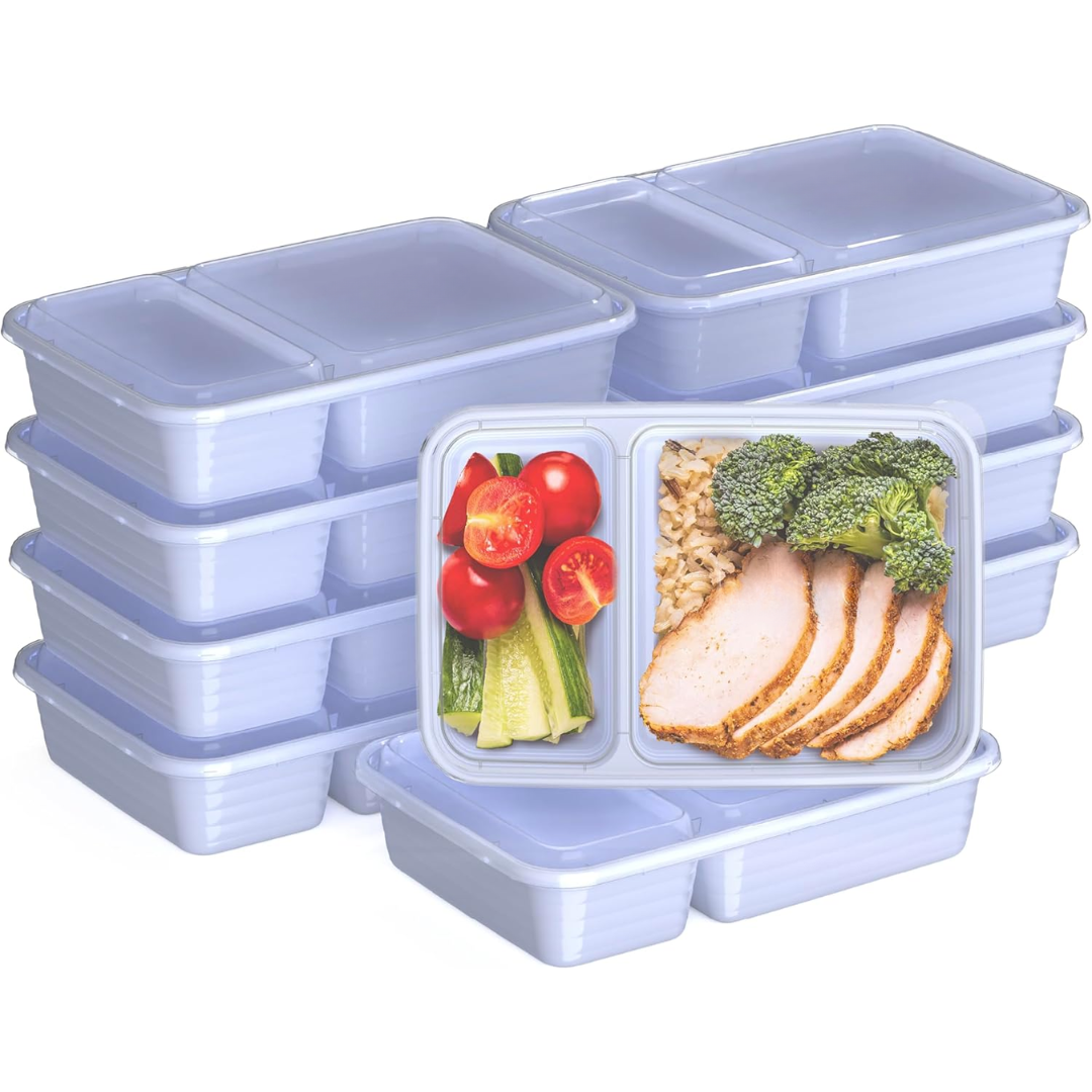 Lisslune | 20-piece reusable 2-compartment food containers