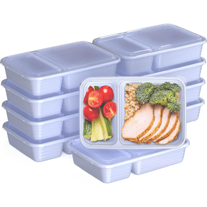 Lisslune | 20-piece reusable 2-compartment food containers