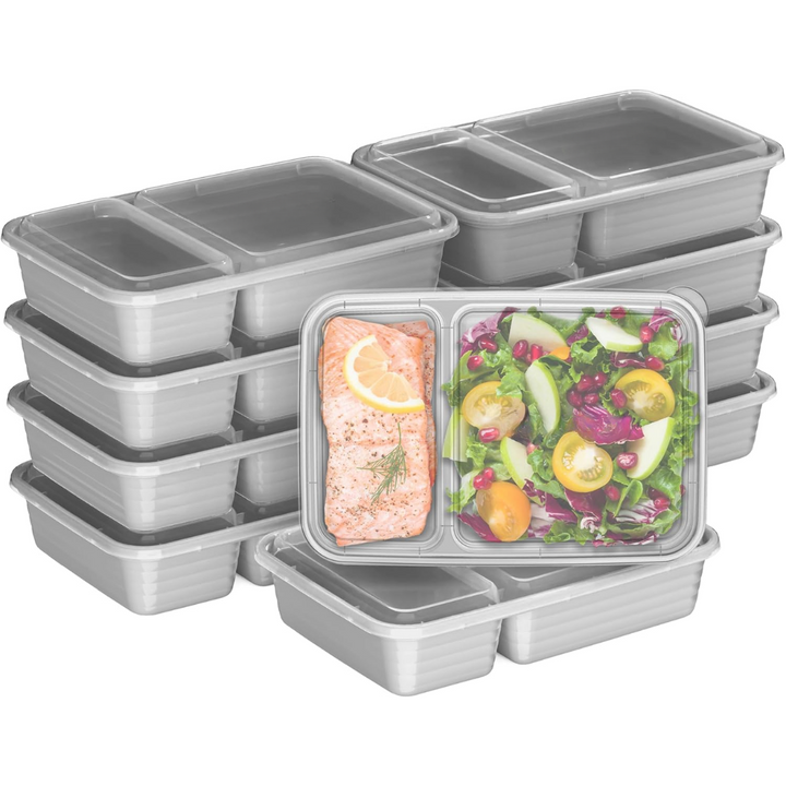 Lisslune | 20-piece reusable 2-compartment food containers