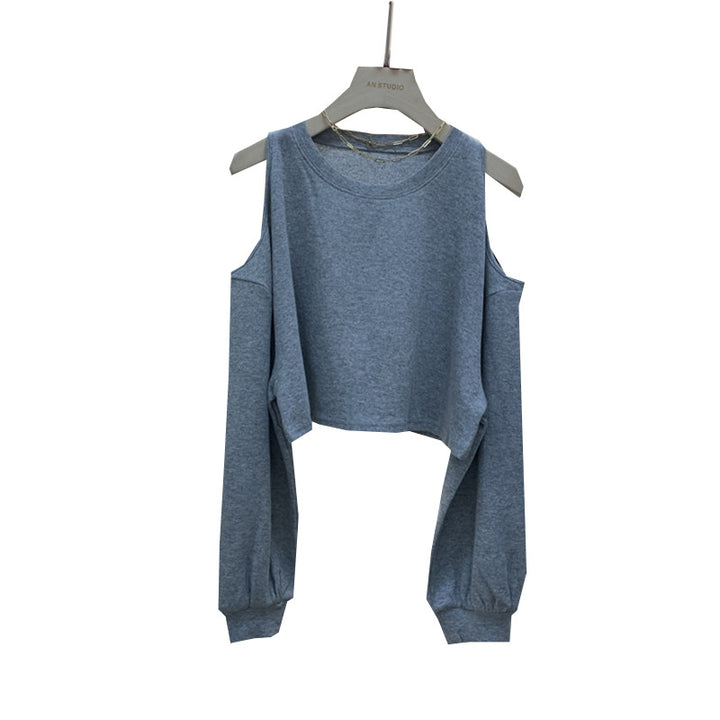 Women's Casual Crop Top with Long Sleeves