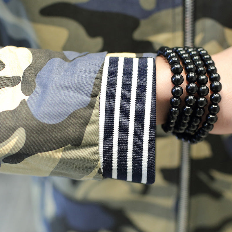 Men's lightweight camouflage jacket with hood and elastic cuffs Lisslune