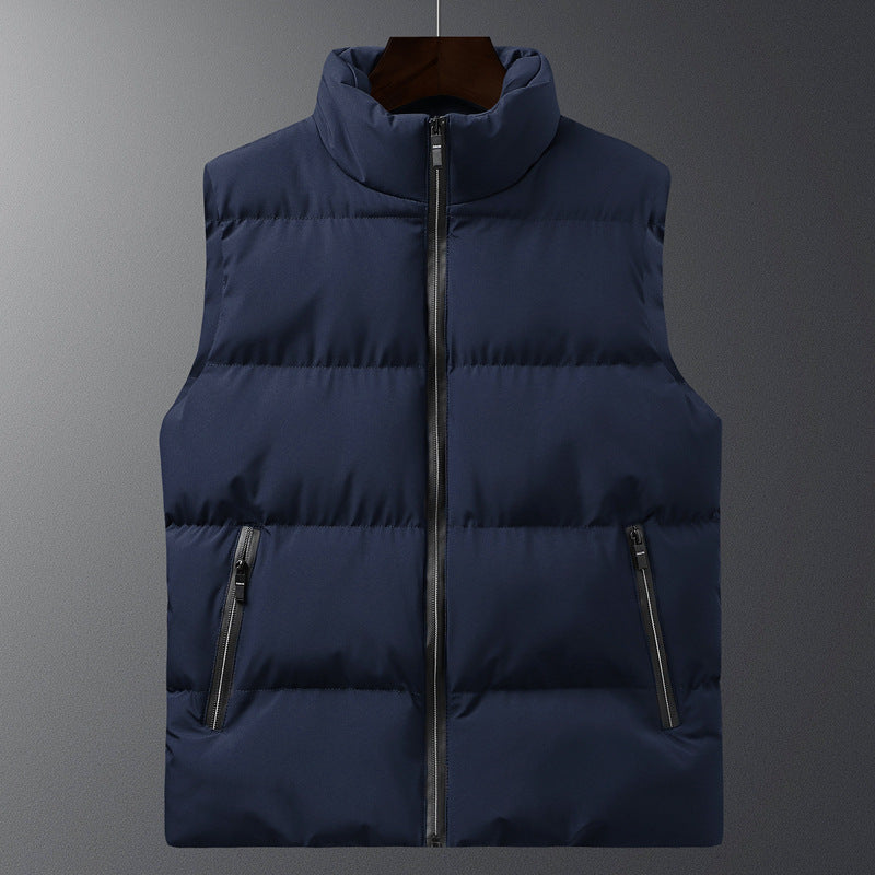 Men's Padded Vest with High Collar and Side Zip Pockets Lisslune