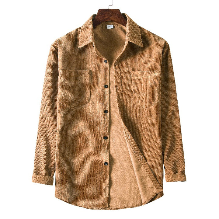 Men's cord shirt with textured design and practical chest pockets Lisslune