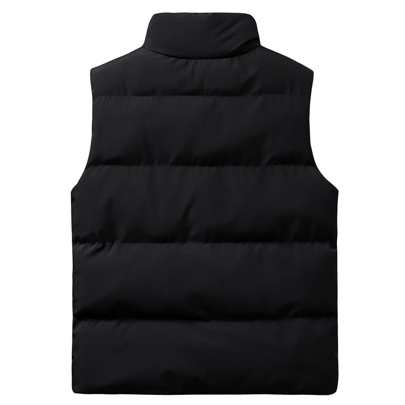 Men's Padded Vest with High Collar and Side Zip Pockets Lisslune