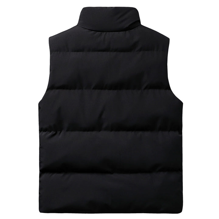 Men's Padded Vest with High Collar and Side Zip Pockets Lisslune