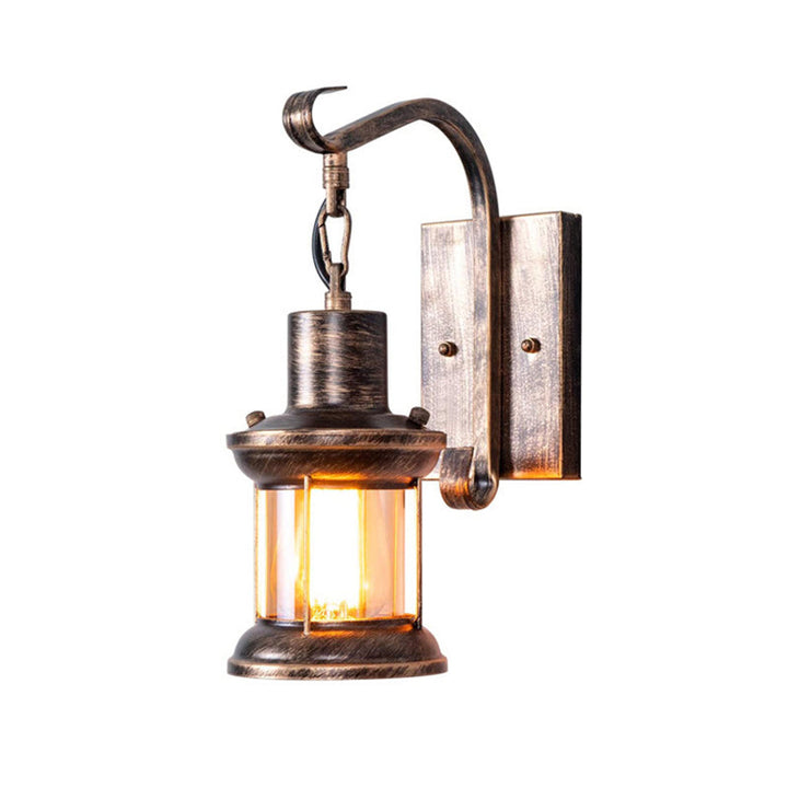 Lisslune | 1 Light Clear Glass Wall Light Nautical Bronze Kerosene Hall Wall Lights