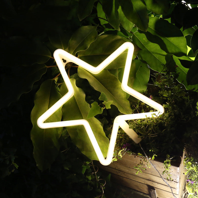 Skørter | Star Window Plastic Wall Night Lamp Cartoon LED White Nightstand Lamp for Decoration