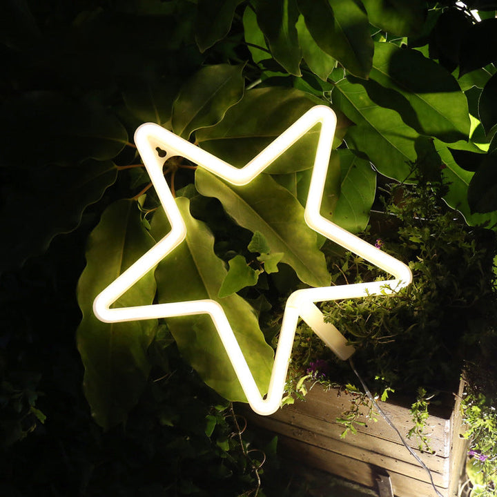 Skørter | Star Window Plastic Wall Night Lamp Cartoon LED White Nightstand Lamp for Decoration