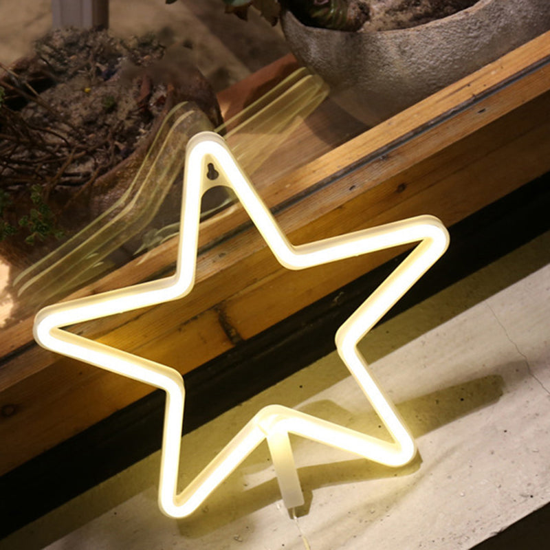 Skørter | Star Window Plastic Wall Night Lamp Cartoon LED White Nightstand Lamp for Decoration