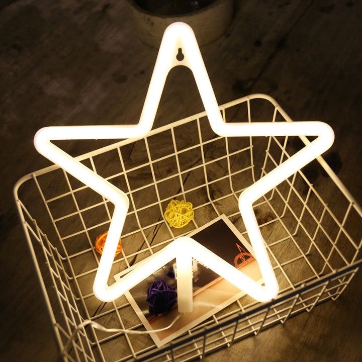 Skørter | Star Window Plastic Wall Night Lamp Cartoon LED White Nightstand Lamp for Decoration