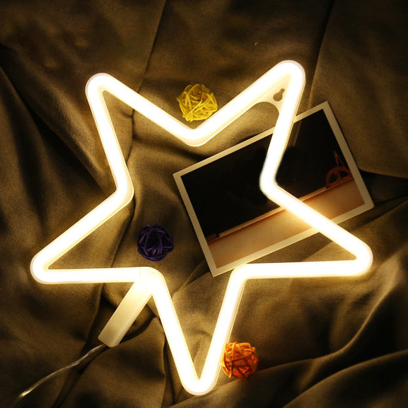 Skørter | Star Window Plastic Wall Night Lamp Cartoon LED White Nightstand Lamp for Decoration