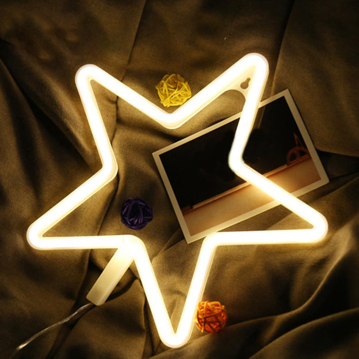 Skørter | Star Window Plastic Wall Night Lamp Cartoon LED White Nightstand Lamp for Decoration