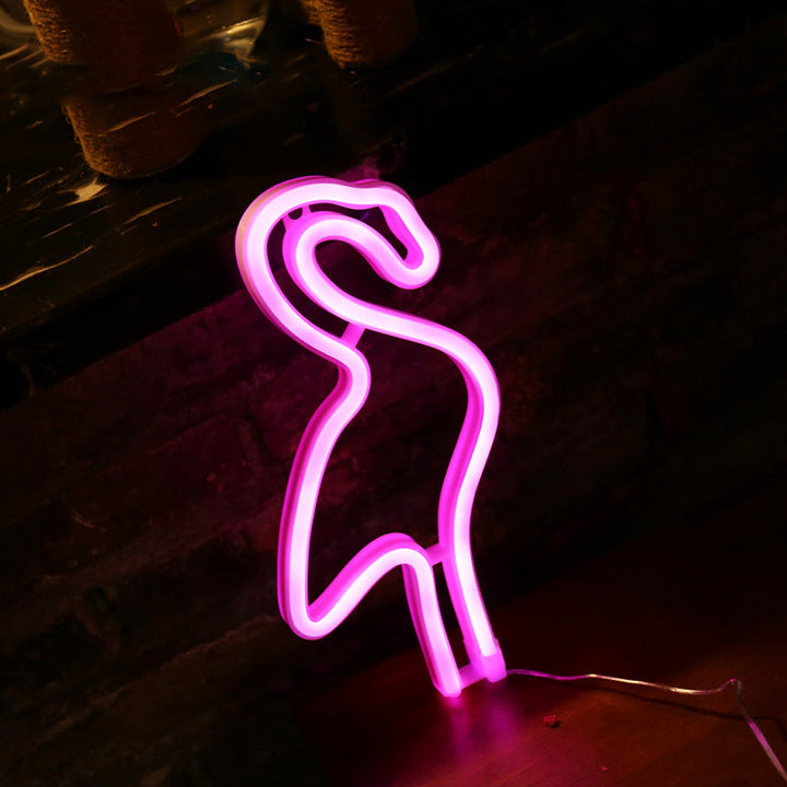 Skørter | Creative Battery LED Wall Night Lamp White Flamingo USB Night Light with Plastic Shade