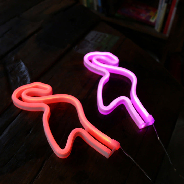 Skørter | Creative Battery LED Wall Night Lamp White Flamingo USB Night Light with Plastic Shade