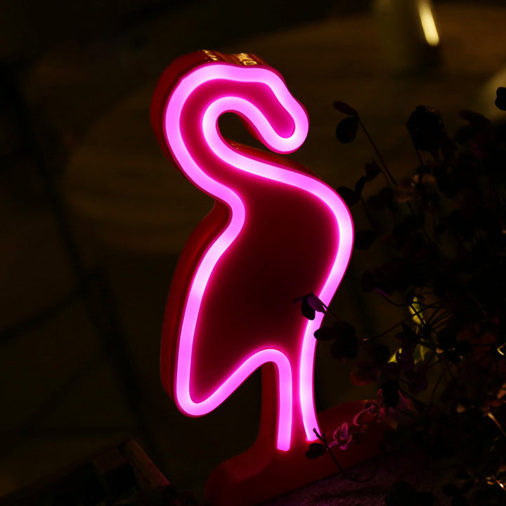 Lisslune | Flamingo Wall Night Light Minimalistic Plastic LED Bedroom Nightstand Lamp in White