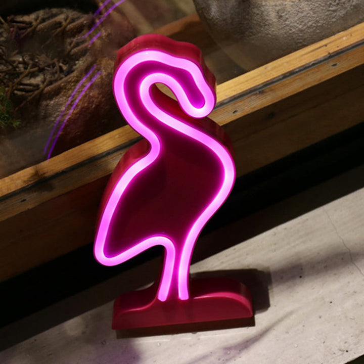 Lisslune | Flamingo Wall Night Light Minimalistic Plastic LED Bedroom Nightstand Lamp in White