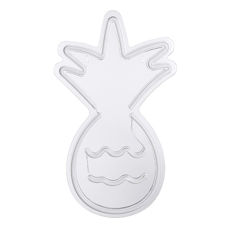 Skørter | Cartoon Pineapple Mini Nightstand Lighting Plastic LED Bedroom Nightstand Lamp in White