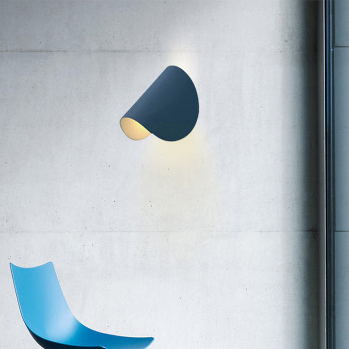 Lisslune | Simple LED wall lamp sconces folded wall-mounted light with metal shade for the living room