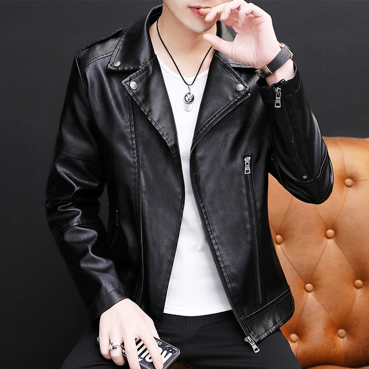 Men's stylish biker jacket made of high-quality synthetic leather Lisslune