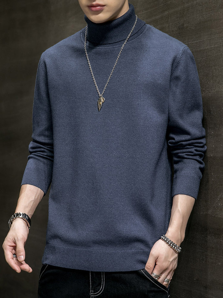 Men's fashionable turtleneck sweater made of soft material Lisslune