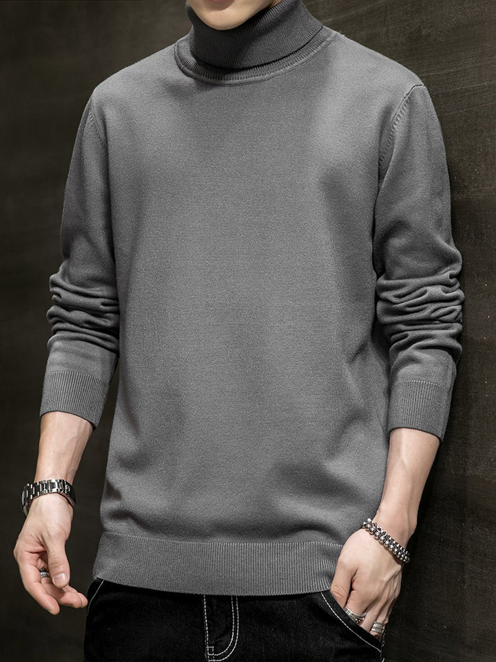 Men's fashionable turtleneck sweater made of soft material Lisslune